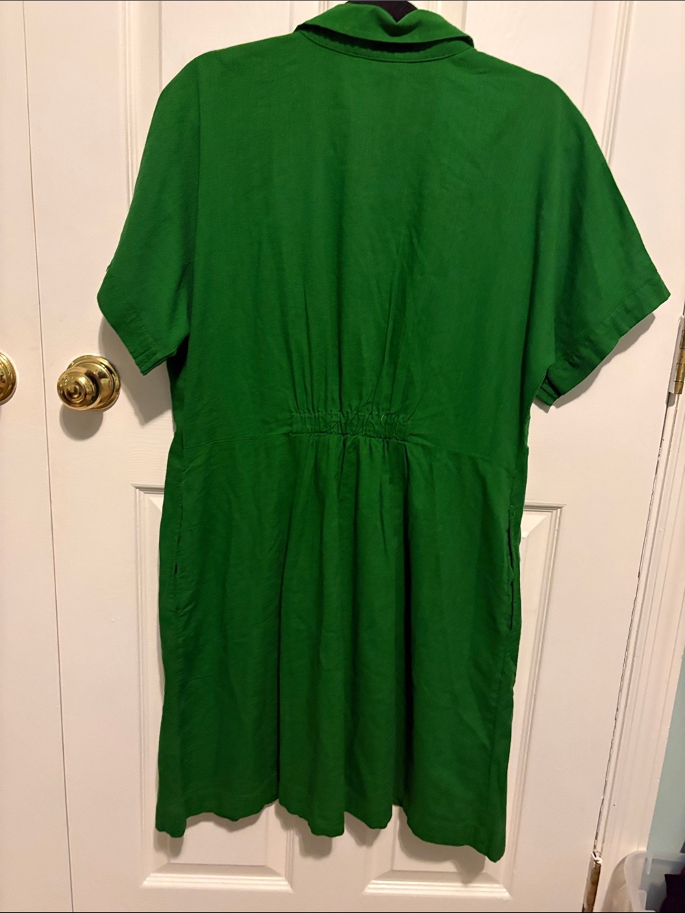 Time and Tru Bright Green Button-Front Mini Shirt Dress - Picture 5 of 7